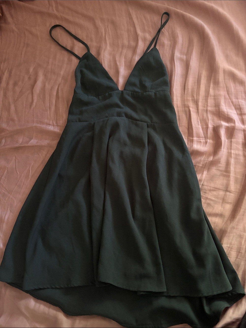 Tobi Black High-Low V-Neck Spaghetti Strap Dress